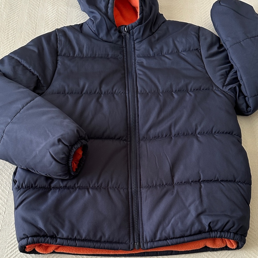 Carter's Navy and Orange Kids Puffer Jacket